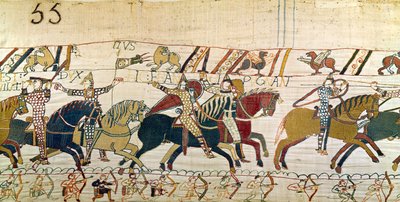 Duke William shows face to his army, Bayeux Tapestry by Unbekannt Unbekannt